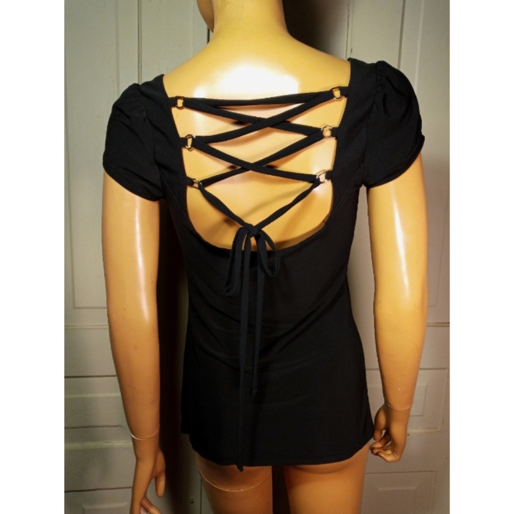 S/M Gothic lace-up top corseted d-rings hardware punk rocker
